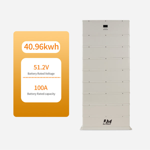 40.96KWH 51.2V 100A Stackable Battery Solar Energy Storage System